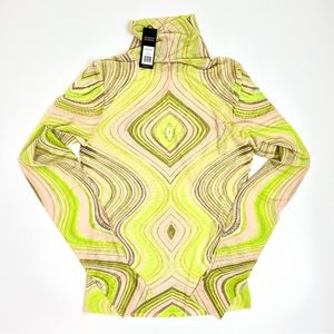 AFRM - Zadie Top Semi Sheer Turtleneck w/ Thumbholes In Lime